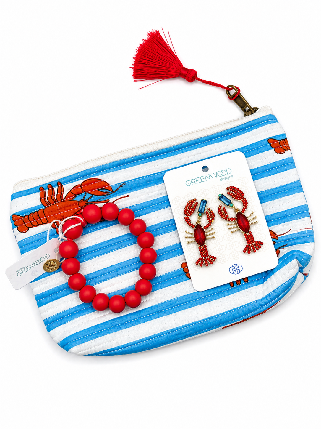 $55 Blue, White & Red Lobster Pouch Bundle
