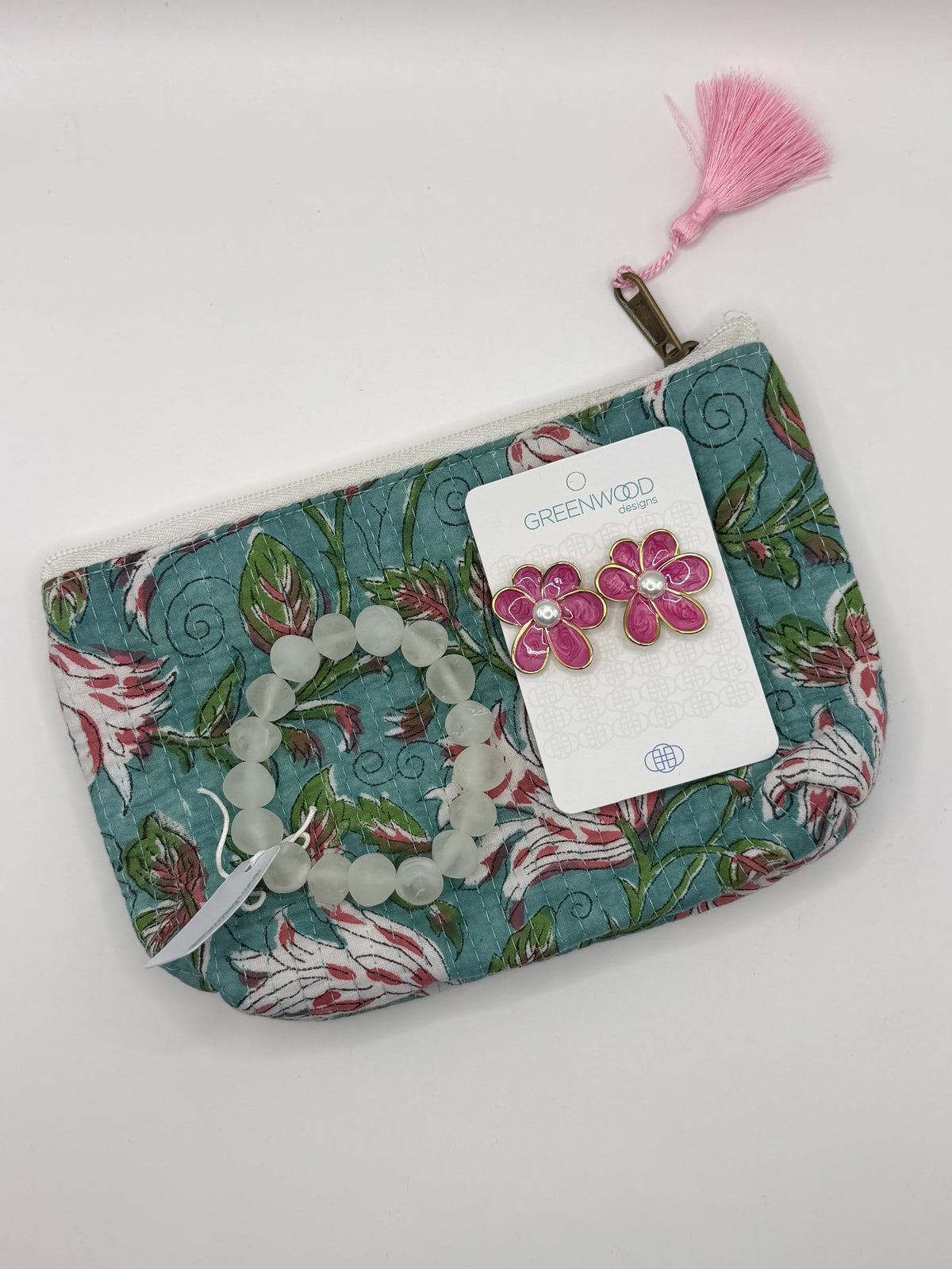 $55 Pink & White Floral Pouch Bundle