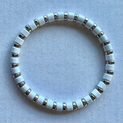 Silver Enamel Stacking Bracelet Collection