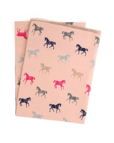 PRESALE ARRIVING MID JUNE Reversible Horse Lover Winter Scarf – Pink