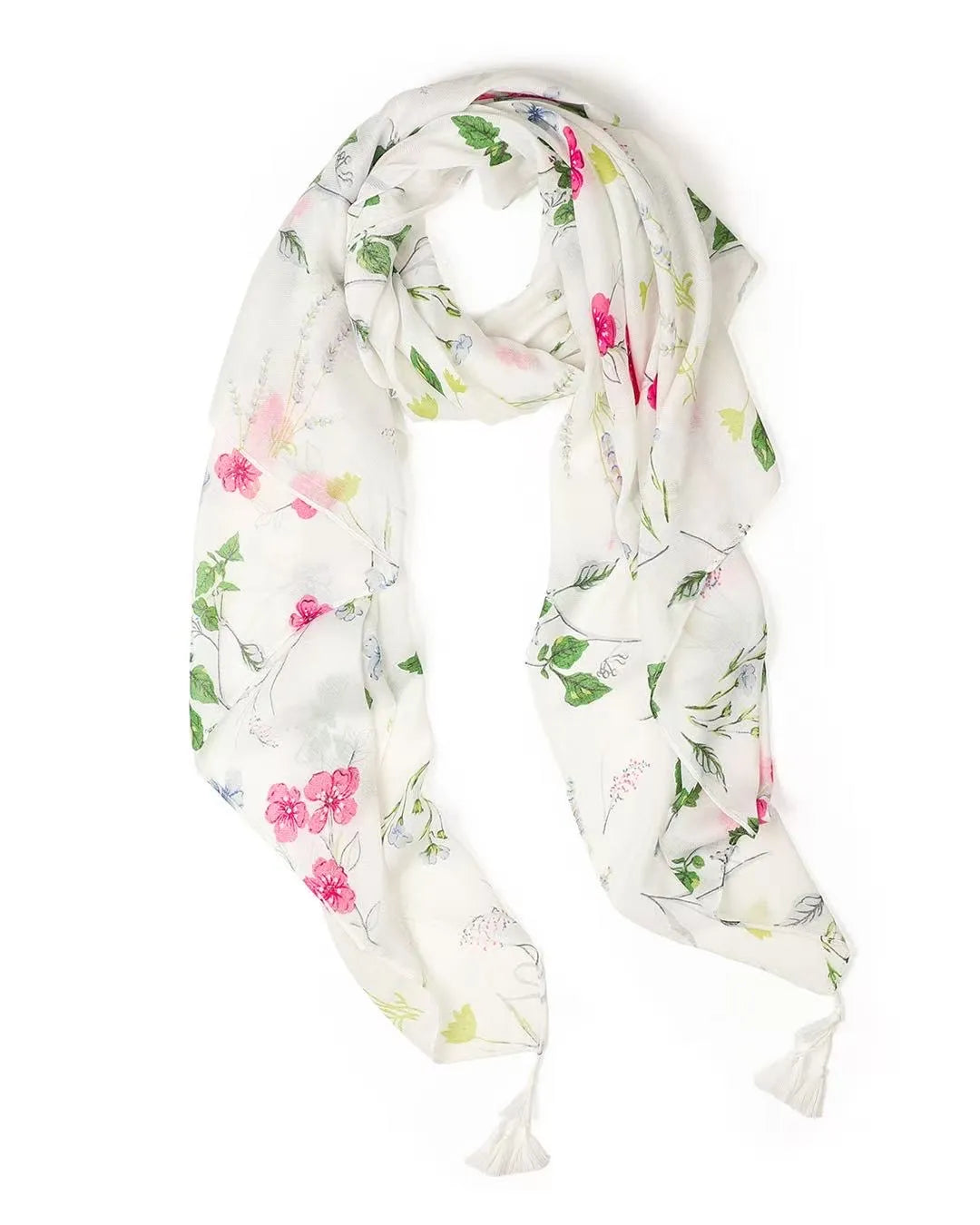 Floral patterned scarf on a white background