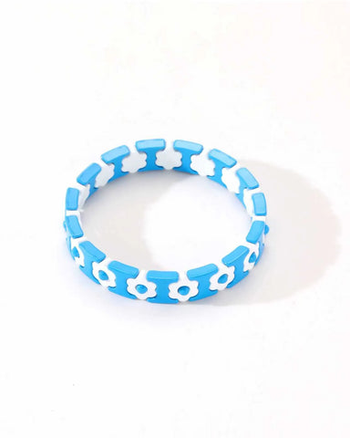 Colourful Enamel Stacking Bracelet Collection in Gold & Silver
