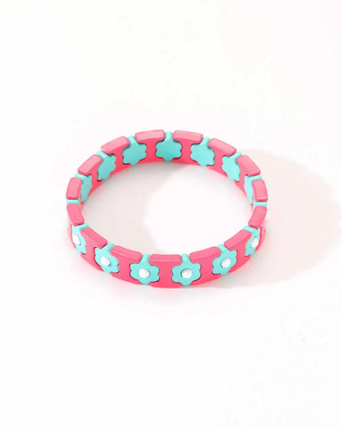 Colourful Enamel Stacking Bracelet Collection in Gold & Silver