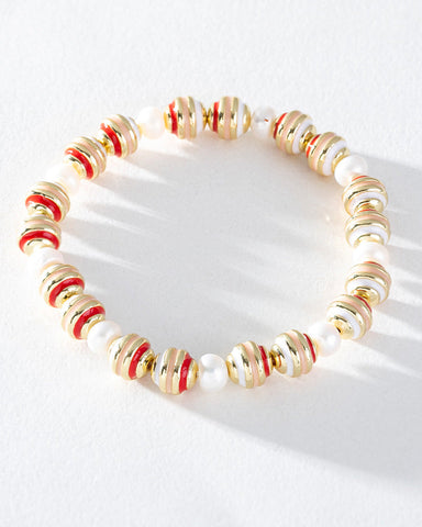 pearl bracelet, stretchy bracelet, stackable bracelet, delicate bracelet, enamel bracelet, colourful bracelet