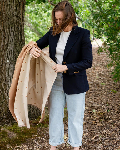 Holly Heart Caramel Winter Scarf