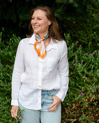 Floral Horse Silk Neck Scarf