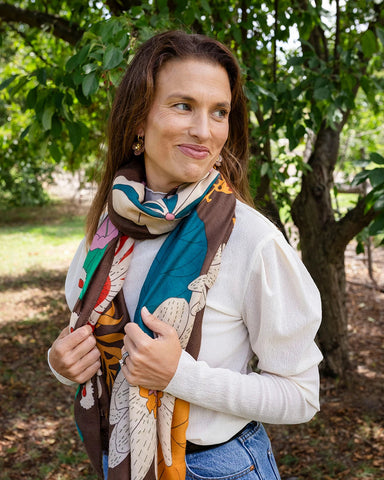 Bella Botanical in Brown Autumn/Winter Scarf