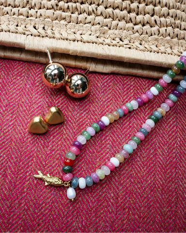 Bahamas Fish & Pearl Necklace - Pastels