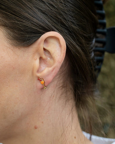 Pina Colada & Orange Cocktail & Orange Mini Stud Earring