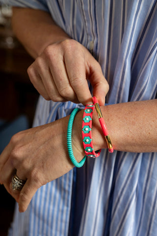 Colourful Enamel Stacking Bracelet Collection in Gold & Silver