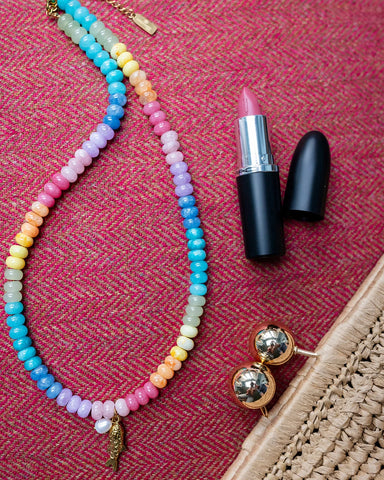 Ibiza Fish & Pearl Necklace - Brights