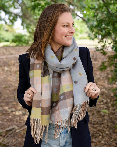 Spotty Dotty Blue Winter Scarf