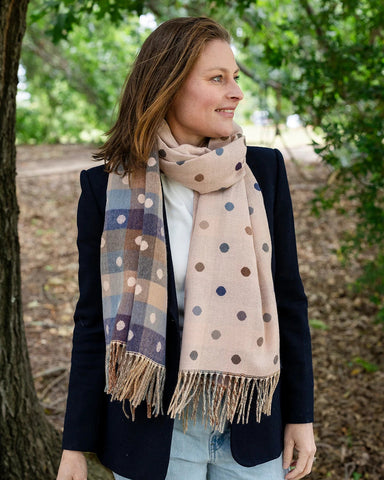 Spotty Dotty Blush Pink Winter Scarf