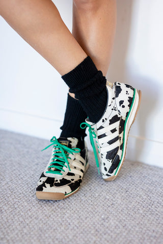 Black Toasty Toes Woollen Ribbed Crew Socks