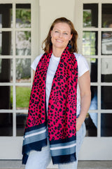 Estelle Leopard in Pink Autumn/Winter Scarf