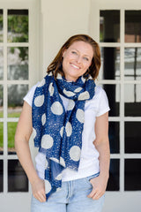 Odette Spot in Navy Autumn/Winter Scarf