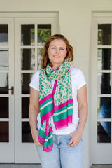 Estelle Leopard in Green Autumn/Winter Scarf