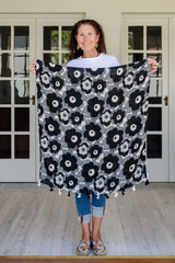 Vera Floral in Black and Cream Autumn/Winter Scarf