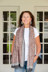 Debbie Paisley in Brown Autumn/Winter Scarf