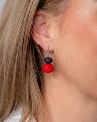 Resin Rock Drop Earring - RED