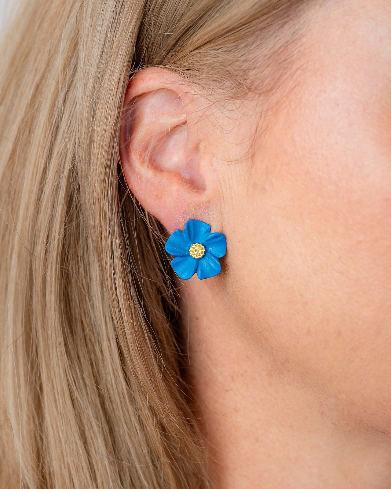 Small Blue Flower Earrings
