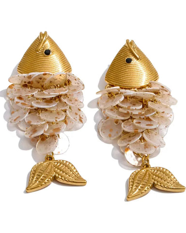 Wanda Fishtail Earring in Champagne