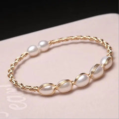 Freshwater Pearl Stainless Steel Gold Cuff Bracelets