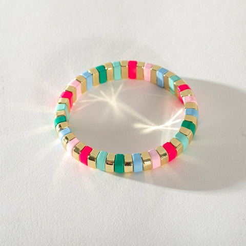 Gold Enamel Stacking Bracelet Collection