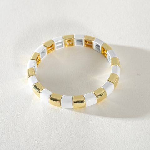 Gold Enamel Stacking Bracelet Collection