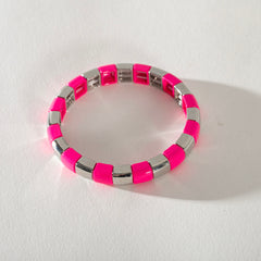 Silver Enamel Stacking Bracelet Collection