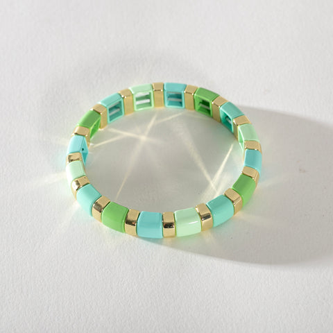 Gold Enamel Stacking Bracelet Collection