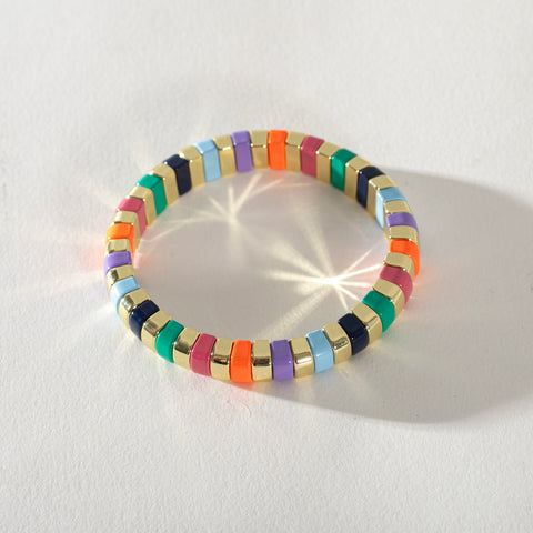 Gold Enamel Stacking Bracelet Collection