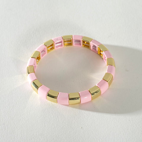 Gold Enamel Stacking Bracelet Collection