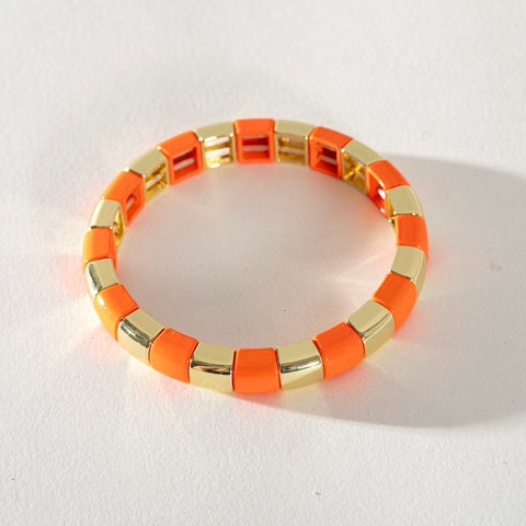 Gold Enamel Stacking Bracelet Collection