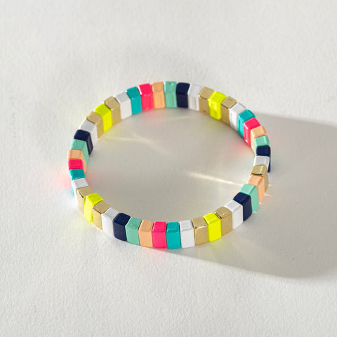Gold Enamel Stacking Bracelet Collection