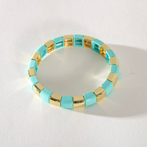 Gold Enamel Stacking Bracelet Collection