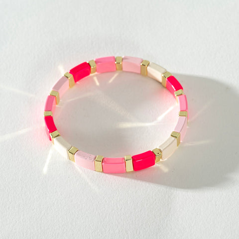 Gold Enamel Stacking Bracelet Collection