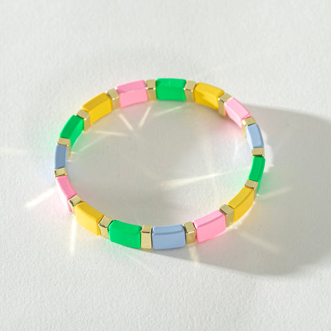 Gold Enamel Stacking Bracelet Collection