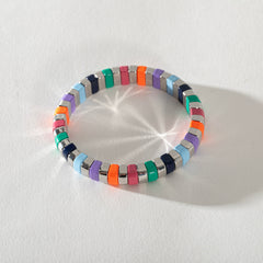 Silver Enamel Stacking Bracelet Collection