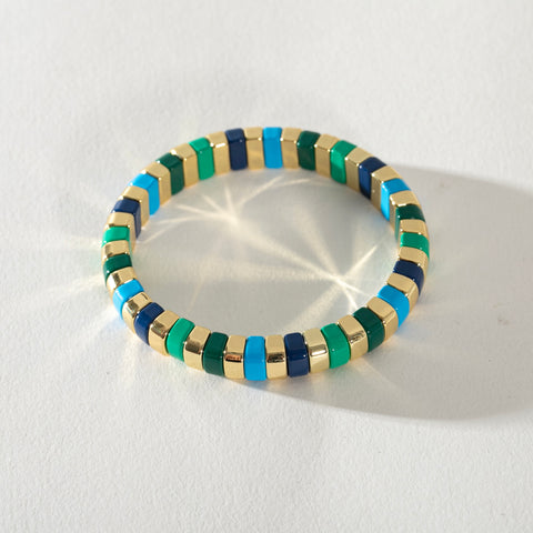 Gold Enamel Stacking Bracelet Collection