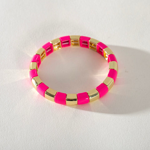 Gold Enamel Stacking Bracelet Collection