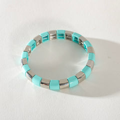 Silver Enamel Stacking Bracelet Collection