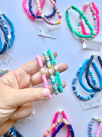 Emmy Pearl Pop Heishi Bracelet Bundle