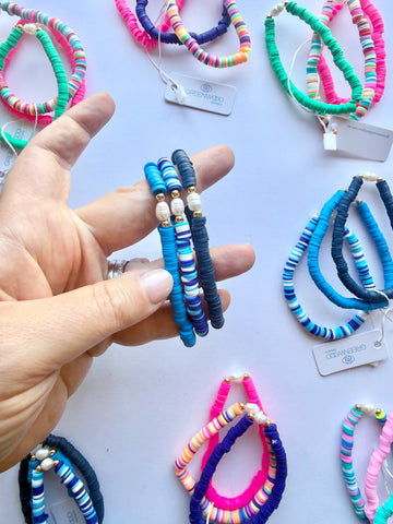 Eva Pearl Pop Heishi Bracelet Bundle