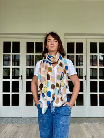 Lulu in Cream Lightweight Scarf