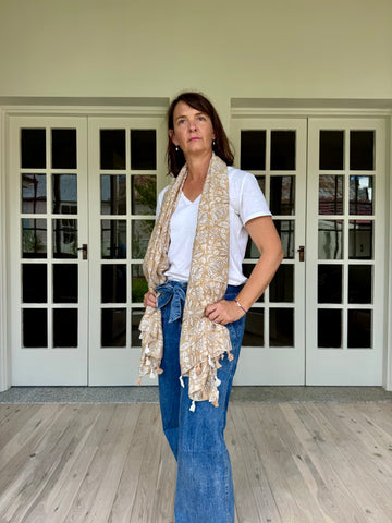 Katie Lightweight Scarf in Tan