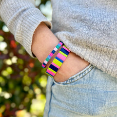 Colourful Enamel Stacking Bracelet Collection