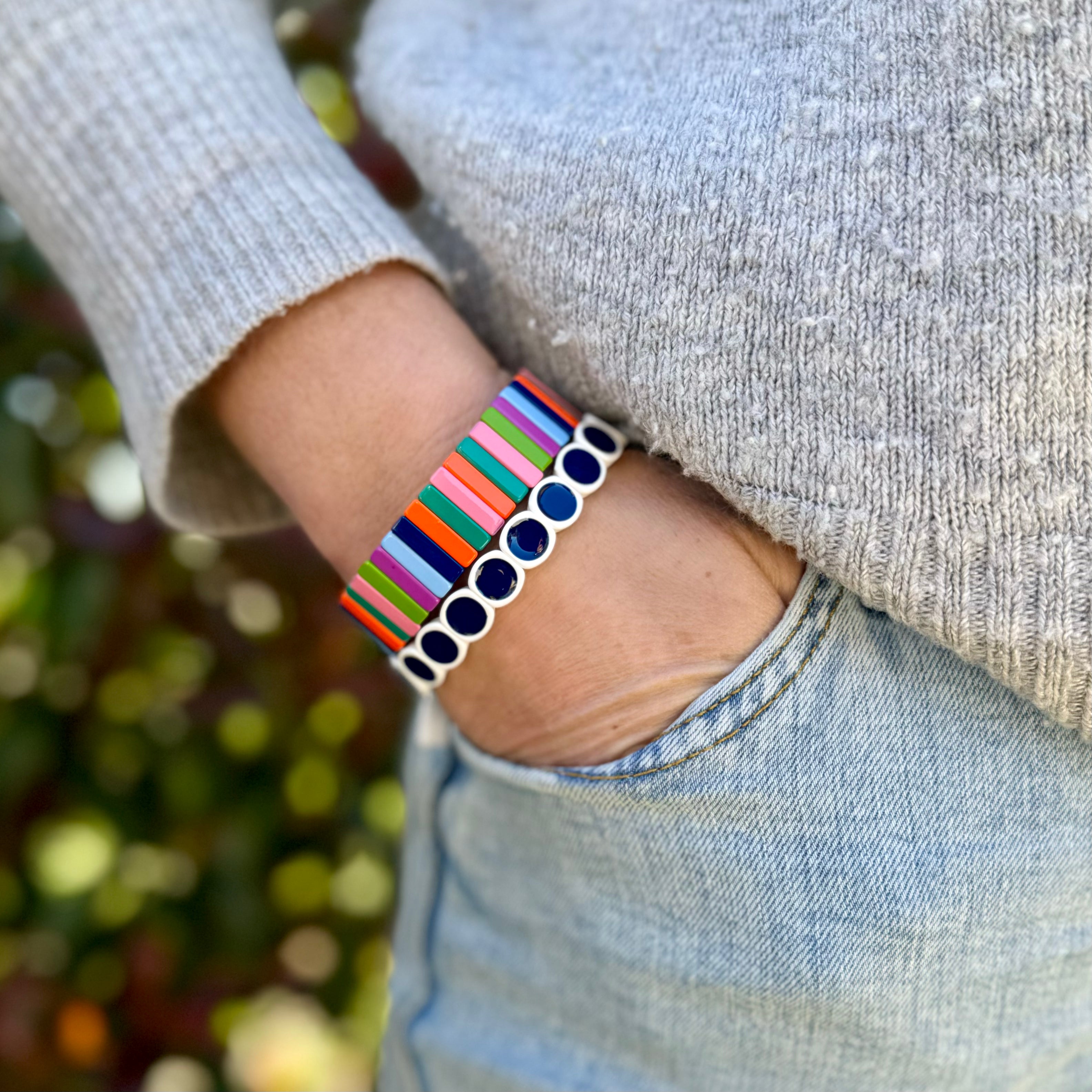 Colorful enamel bracelets discount