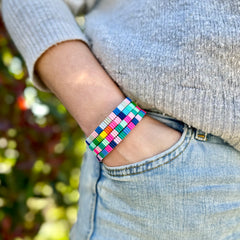 Colourful Enamel Stacking Bracelet Collection