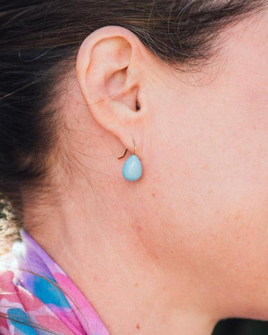 Alice Light Blue Enamel Drop Earrings